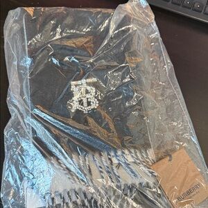 Burberry Black Scarf with Crystal Logo. Brand new!